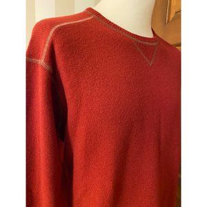 VTG Nordstrom 100% Lambswool Henley Sweater Men XL Cranberry Warm Outdoor Hiking